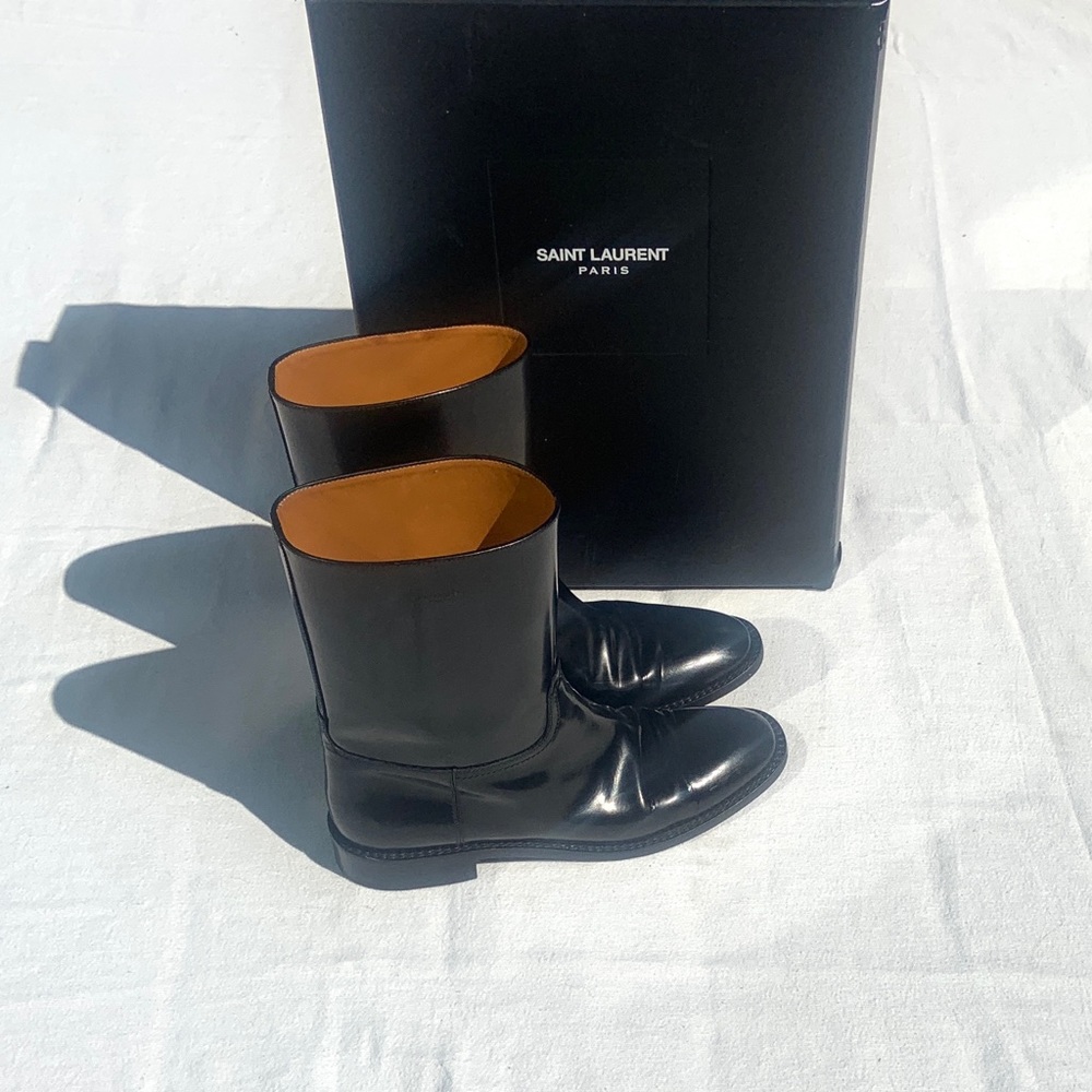 SOLD Authentic Saint Laurent Black Mid-Calf Boots